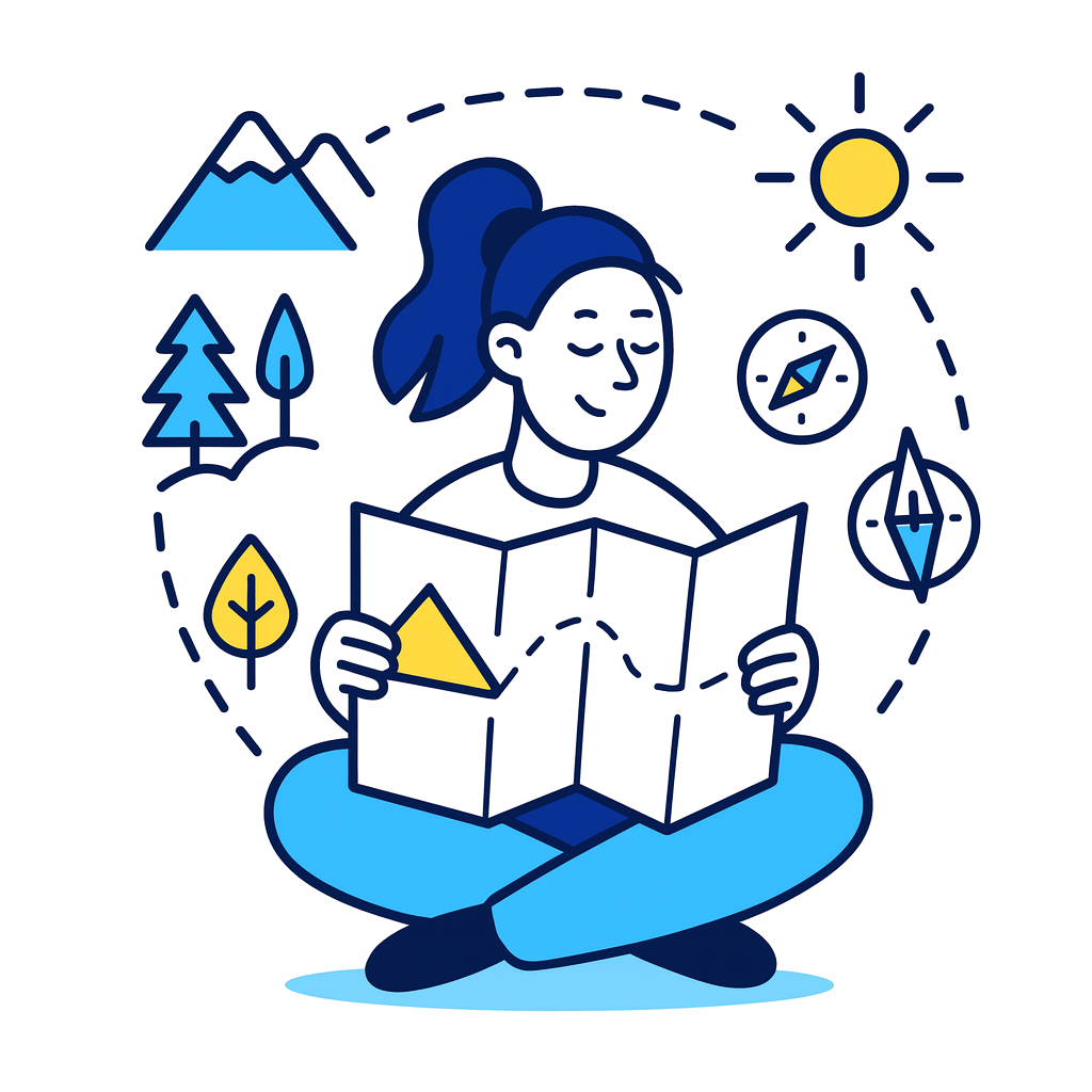 Trail Journal hiker illustration